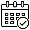 Schedule icon used by The Floor 4U in Frankfort, IL. Represents flooring consultation booking or installation appointment scheduling.