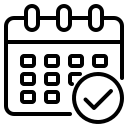 Schedule icon used by The Floor 4U in Frankfort, IL. Represents flooring consultation booking or installation appointment scheduling.