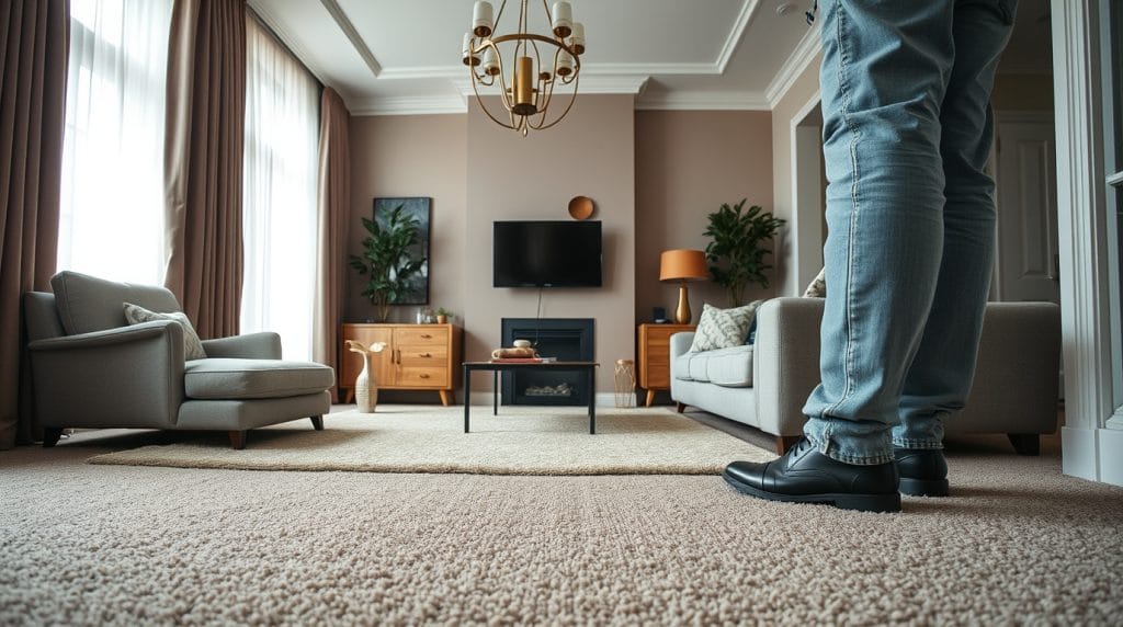 Professional carpet installation by The Floor 4U in Mokena, IL. Clean finish and expert craftsmanship for residential interiors.