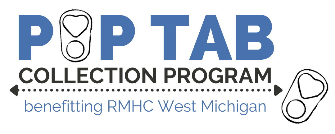 Pop Tab Collection Program logo for Ronald McDonald House Charities West Michigan. The Floor 4U in Mokena, IL supports local tab collection efforts.