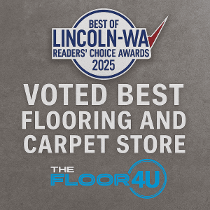 Best of Lincoln-Way Readers’ Choice Awards 2025 Badge The Floor 4 U voted Best Flooring and Carpet Store in Lincoln-Way Readers’ Choice Awards 2025. Trusted local flooring company.