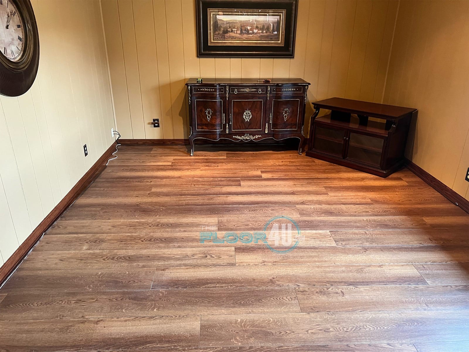Luxury vinyl plank flooring professionally installed by The Floor 4U in a Mokena, IL home