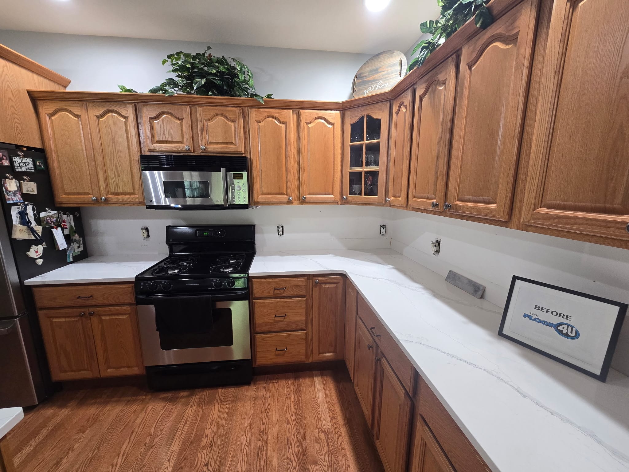 Kitchen backsplash area before tile installation in Sycamore IL.