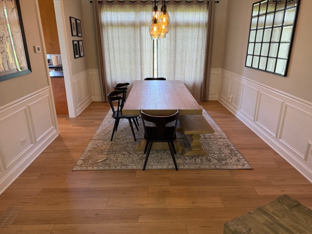 luxury vinyl plank installation Frankfort IL dining room remodel