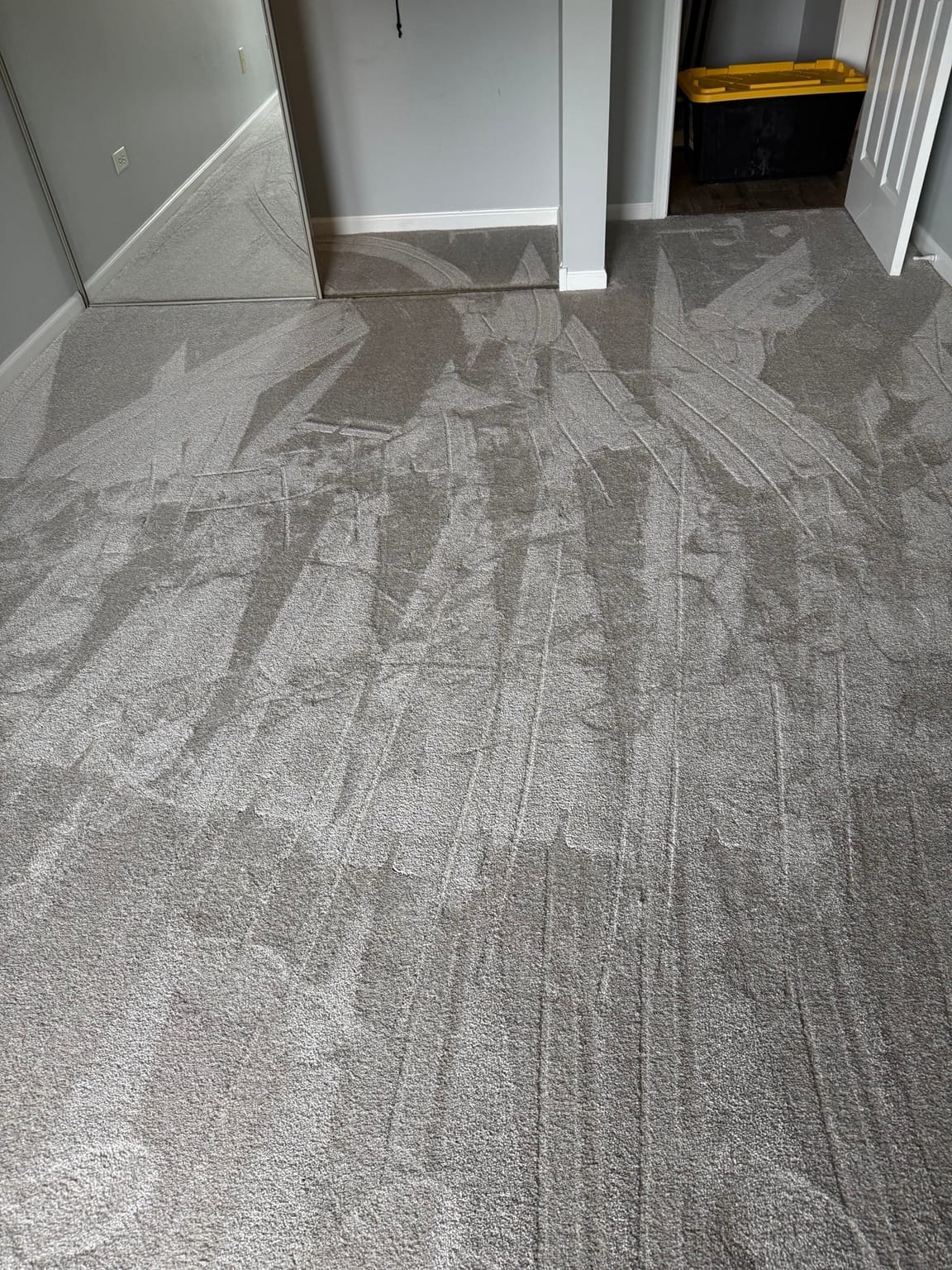 Bedroom carpet replacement in a Mokena townhome with soft plush flooring for comfort and durability.
