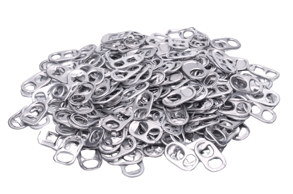 Pile of aluminum pop tabs collected for Ronald McDonald House Charities. The Floor 4U in Mokena, IL is a proud drop-off location.